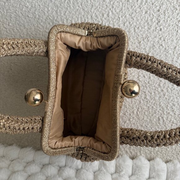 Gold Metallic Woven Bag - Picture 2 of 6